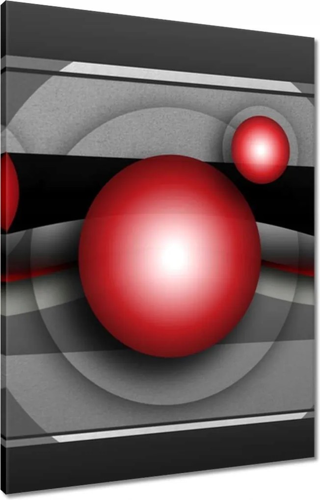 Vászonkép 60x80 Piros gömbök Absztrakt