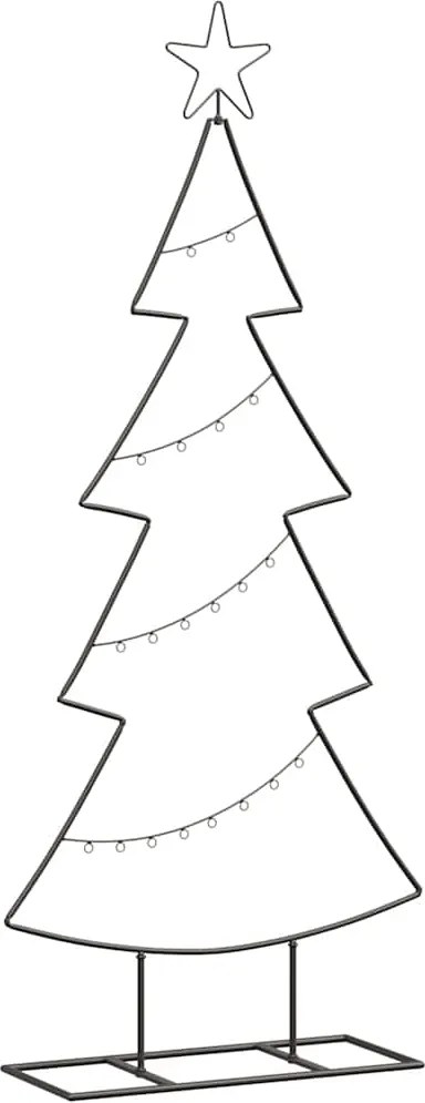 vidaXL Fém karácsonyfa állvánnyal Fekete 125 cm Acél