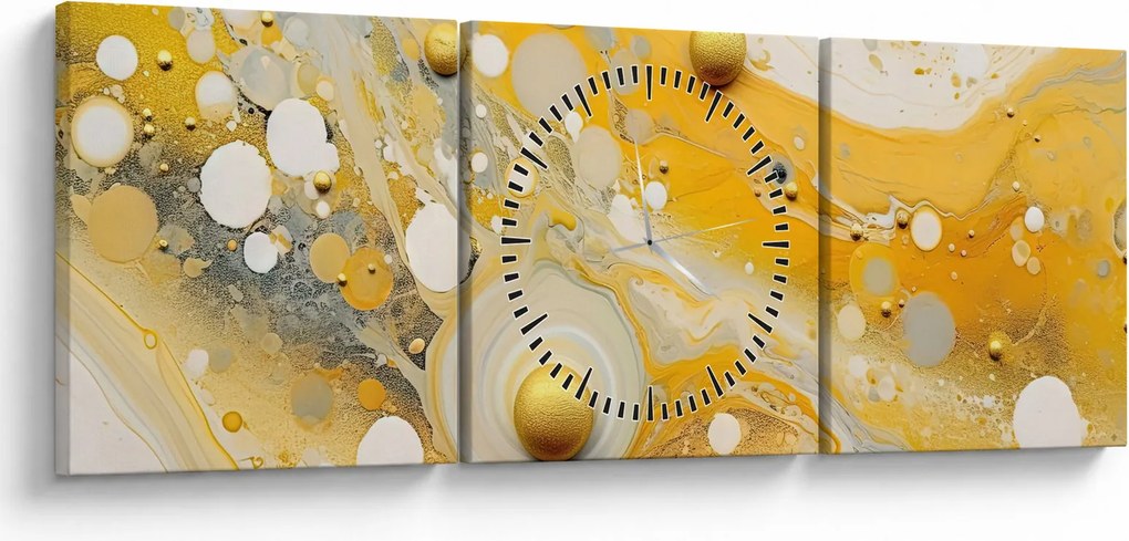 Kép - Absztrakt háttér arany díszítéssel (órával) (90x30 cm)