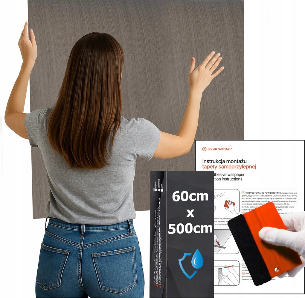 Öntapadós tapéta Vízálló Konyha Fal Bútor Sötét Bükk