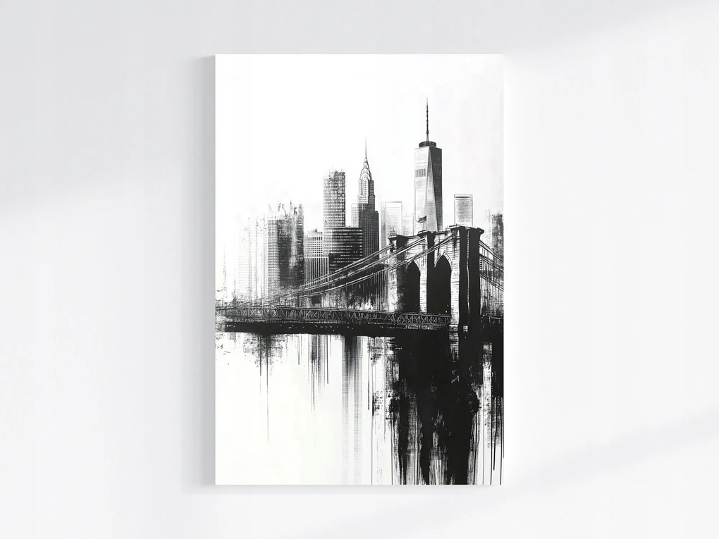 Vászonkép Canvas Tájkép Vázlat New York Manhattan Panoráma 80x120