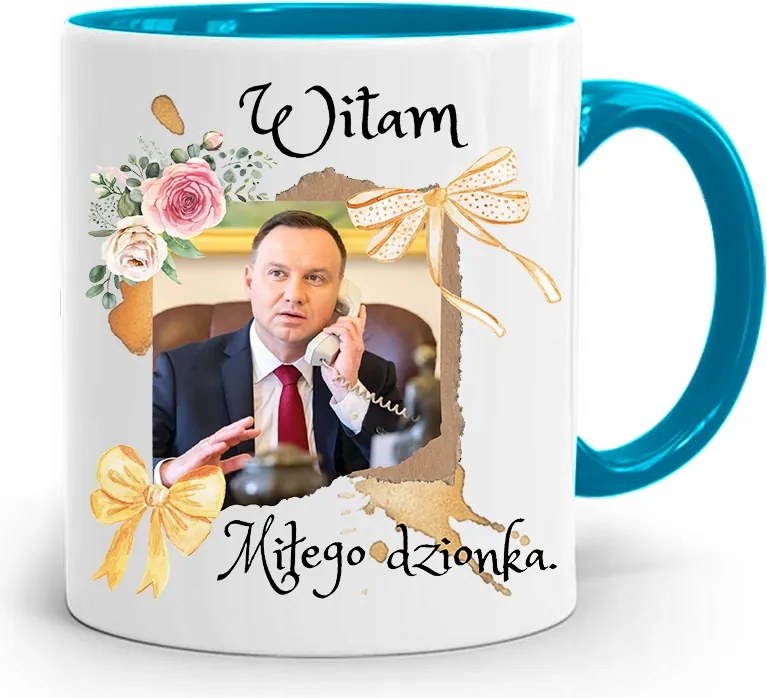 Duda András Kék Elnöki Bögre Neked, fényképes nyomattal