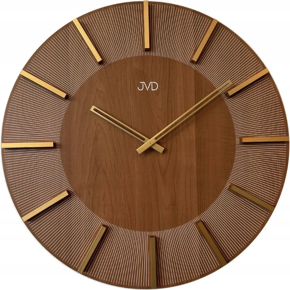 Elegáns Fa Barna Falióra Jvd HC502.2 50 cm Arany Mutatók