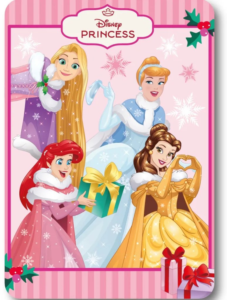 Disney Hercegnők Festive Fairy Karácsonyi polár takaró 100x140cm