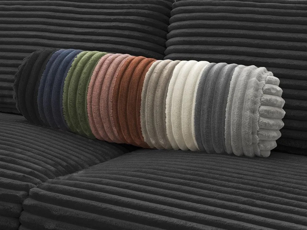 Fekete kordbársony kinyitható kanapé mindennapos alvásra 240 cm Hugo – Bobochic Paris