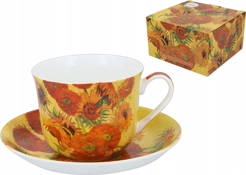 Reggeliző csésze csészealjjal Napraforgó 450ml