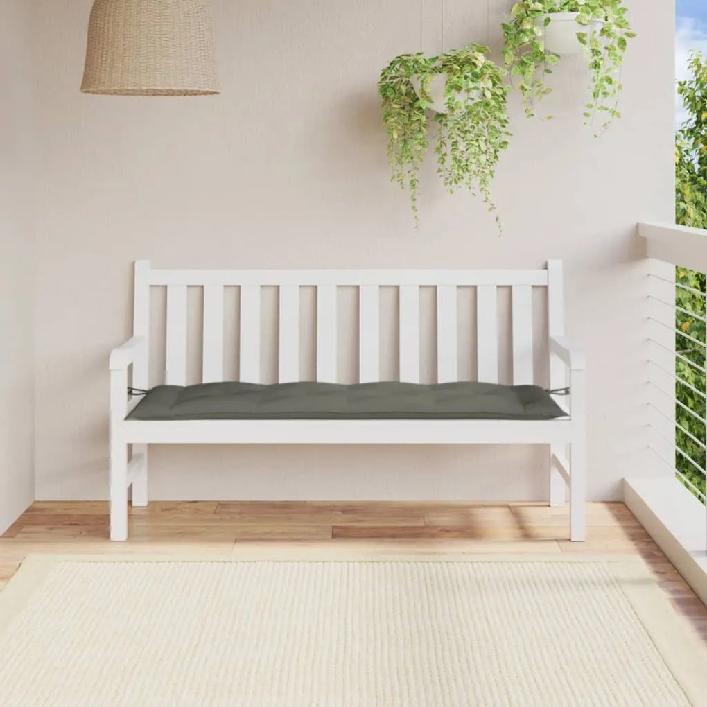 melange sötétszürke szövet kerti padpárna 150 x 50 x 7 cm