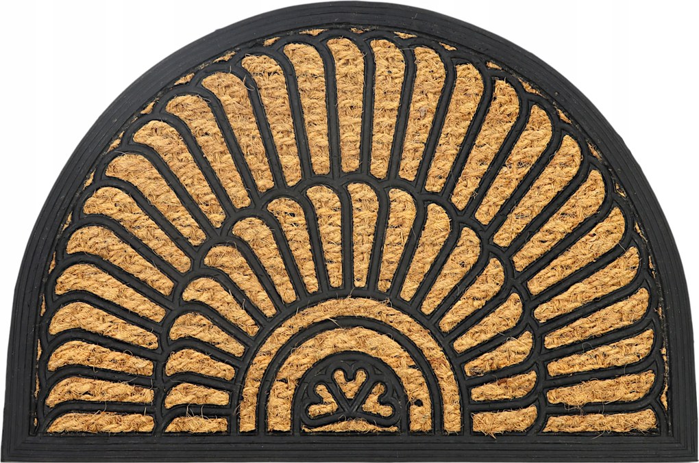 Lábtörlő Kültéri Ajtó Alá Kókusz 40X60 Cipőhöz Félkör Alakú Barna