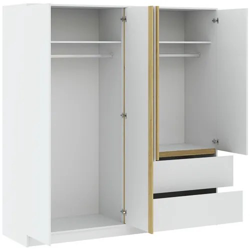 BASIT Gardróbszekrény Fehér Színben 195 cm