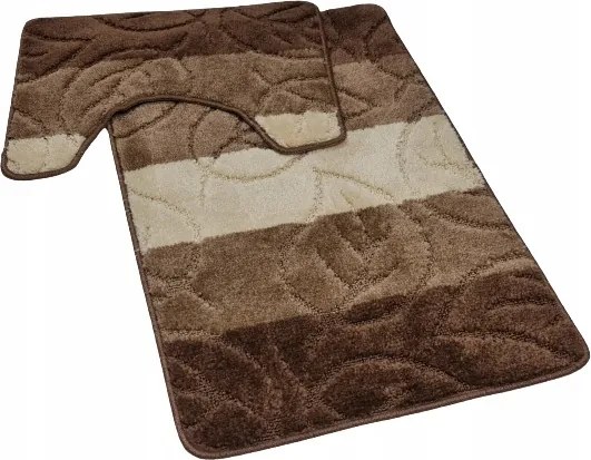 Fürdőszobaszőnyeg szett 2 db Levelek 2 kakaó