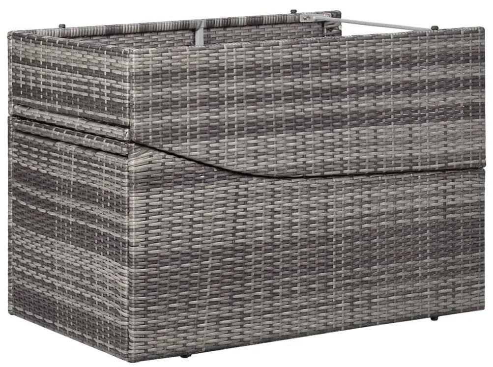 Szürke polyrattan napozóágy párnával