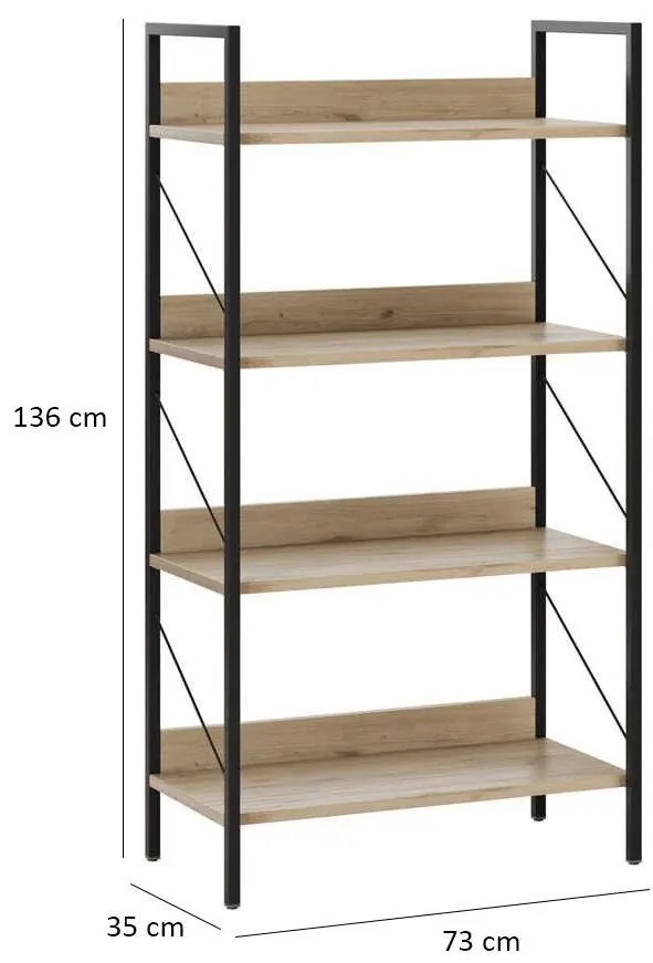 Regál Kaida 5 (tölgy) . 1109405