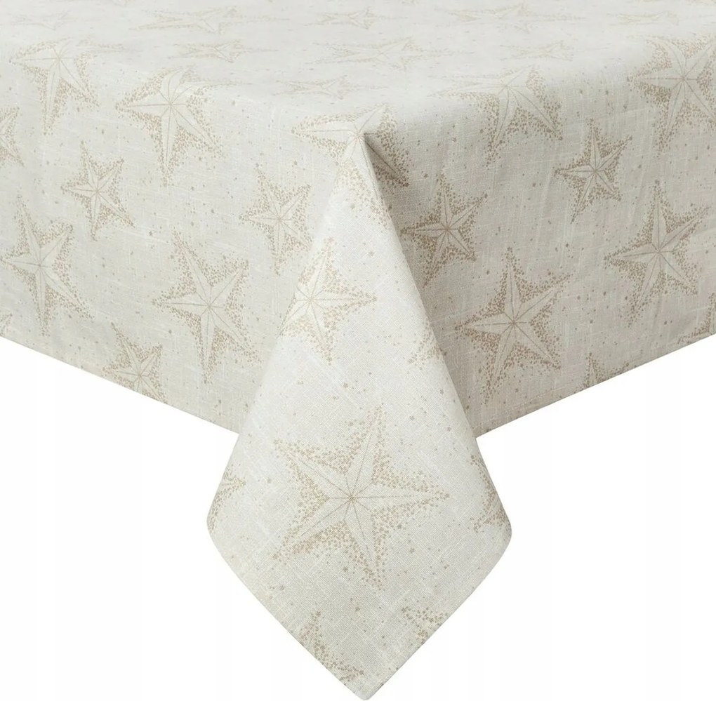 Fehér pamut karácsonyi abrosz 140x220 cm Winter karácsonyi csillag minta