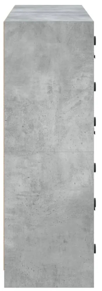 betonszürke szerelt fa könyvespolc ajtókkal 136 x 37 x 109 cm
