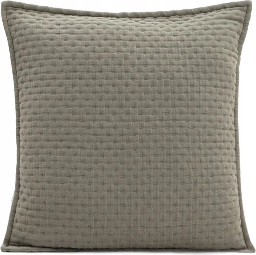 Anisha olívazöld párnahuzat dekoratív foltvarrással 45x45cm Homla