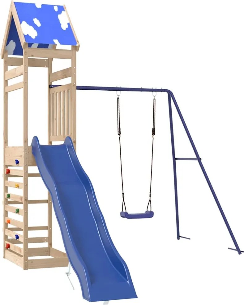 vidaXL tömör fenyőfa kültéri játszószett