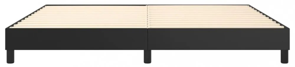 fekete műbőr rugós ágykeret 200x200 cm