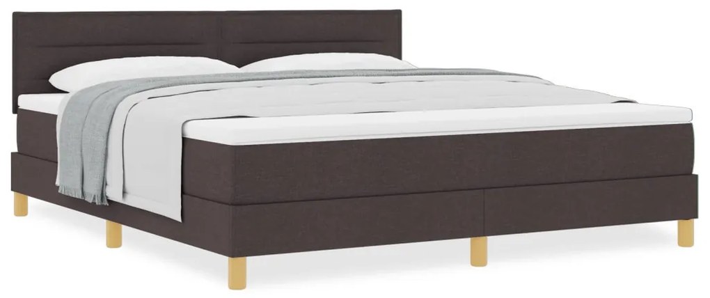 Box Spring Ágy matraccal Sötétbarna 180x200 cm Szövet