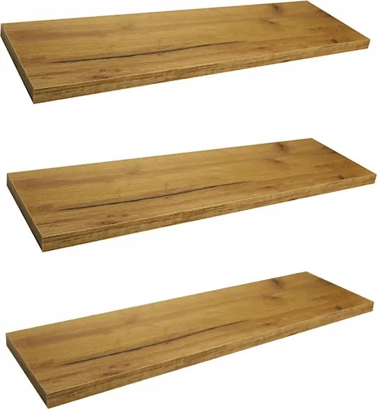 Falra Akasztható Polc 50 CM Tölgy Craft Arany 3 Db