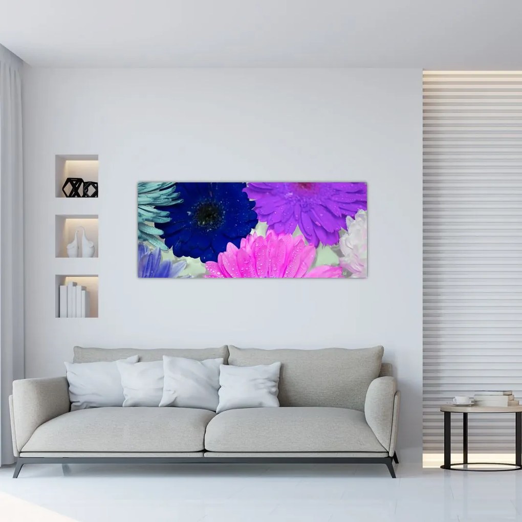 Színes virágok képe (120x50 cm)