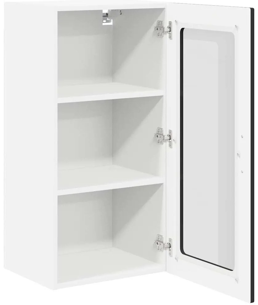 Fali konyhaszekrény 2 pcs Fekete 40 x 31 x 80 cm Faanyag