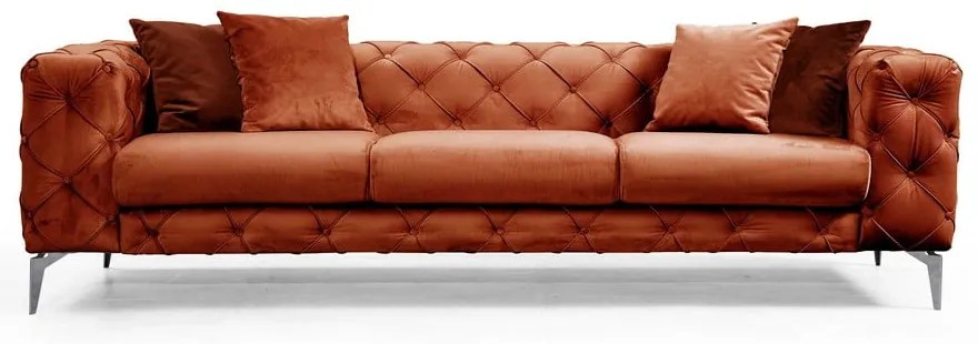Narancssárga bársony kanapé 237 cm Como – Artie