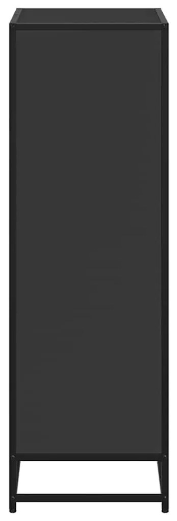 fekete forgácslap könyvszekrény 60x35x107,5 cm