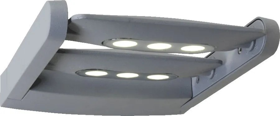 PREZENT 70124 AWAY Modern Kültéri Fali Lámpa Átlátszó, Ezüst LED IP44