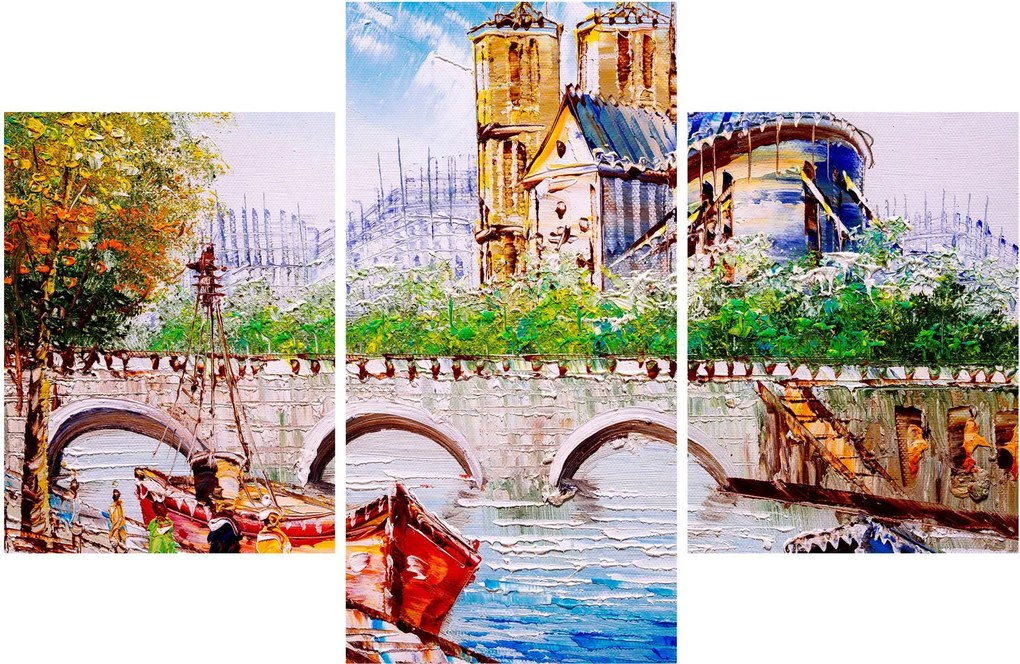 Kép - Olajfestmény a városról (90x60 cm)