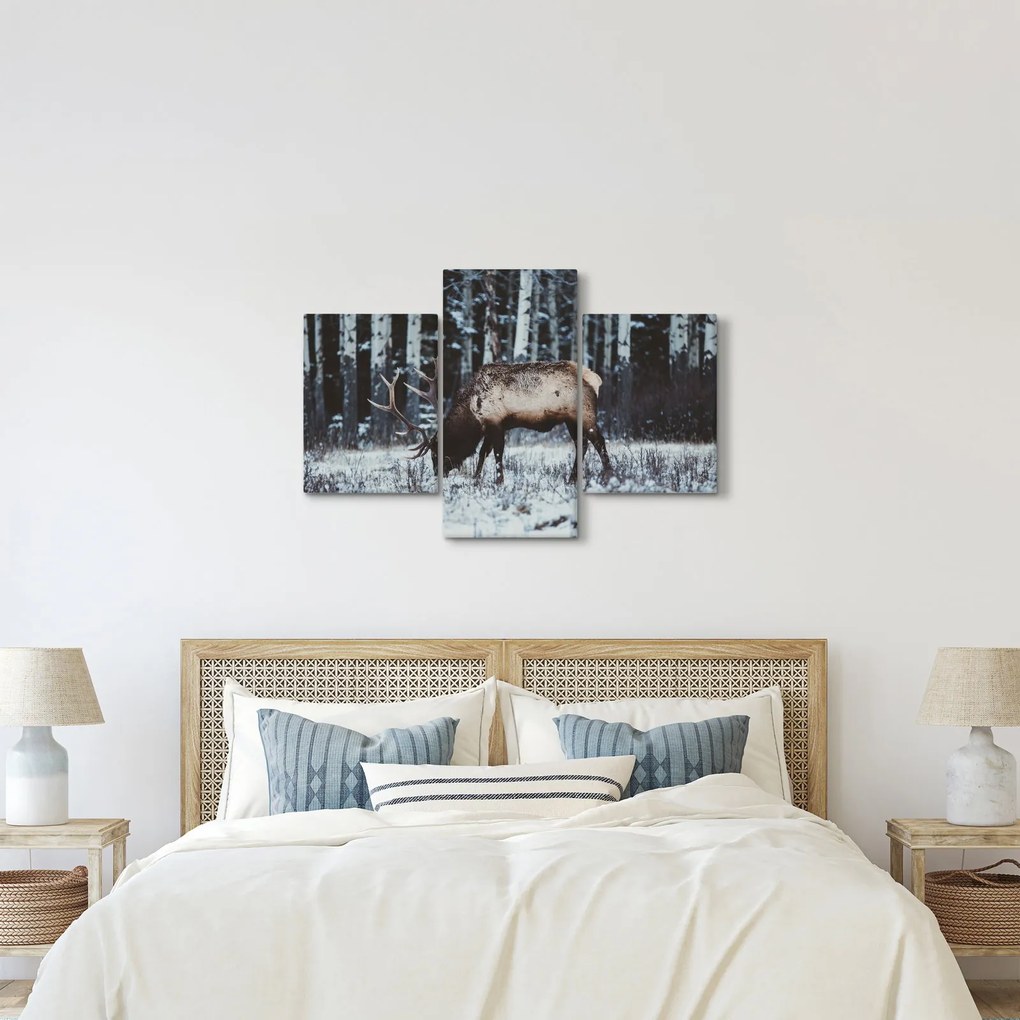 Kép - szarvas télen (90x60 cm)