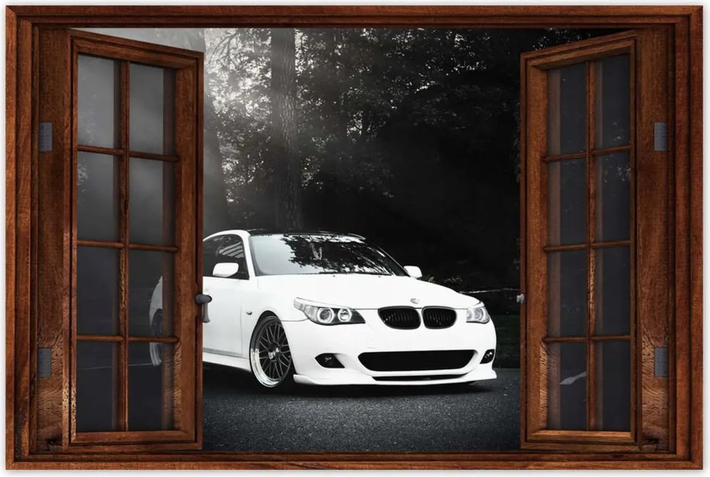 Poszter 60x40 Fehér Bmw Szürke Autó