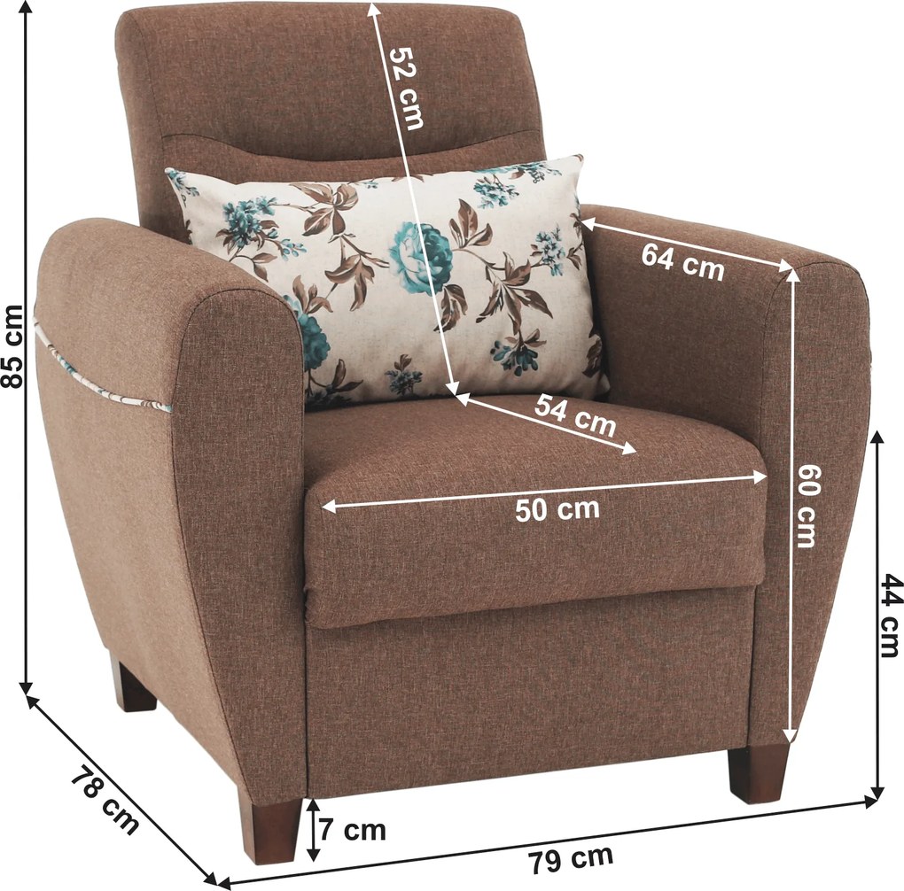 Fotel, sötétbézs, MILO