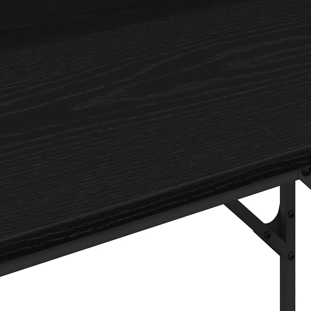 Asztal LED -es lámpákkal Musta tammi 100 x 50 x 86.5 cm Faanyag