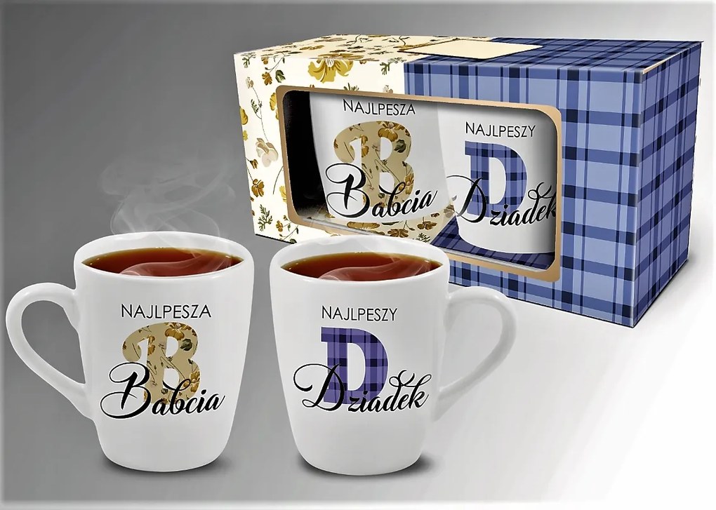 Bögre szett Szuper Ajándék Nagyinak és Nagypapának Kávé Tea Gadget