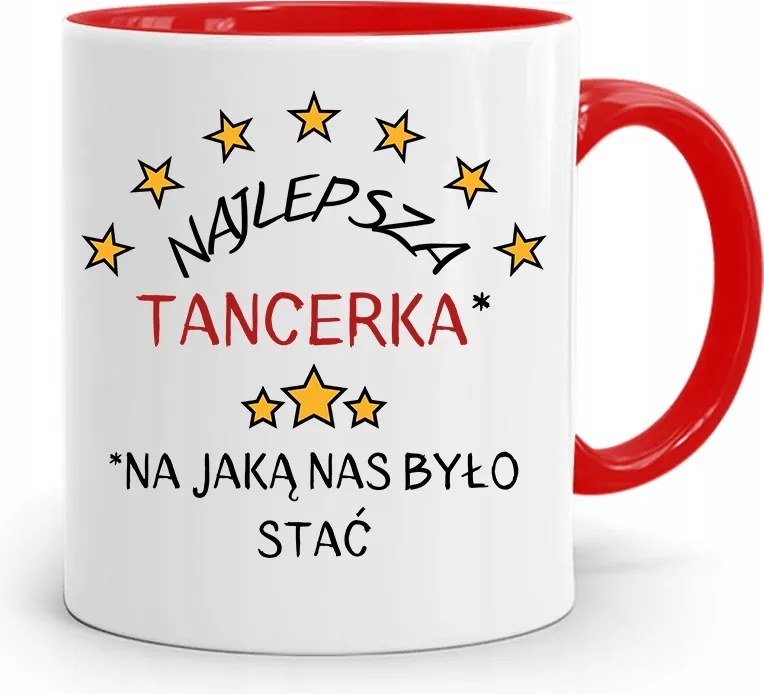 Táncosnőnek Piros Bögre Születésnapi Ajándéknak, fényképes nyomattal