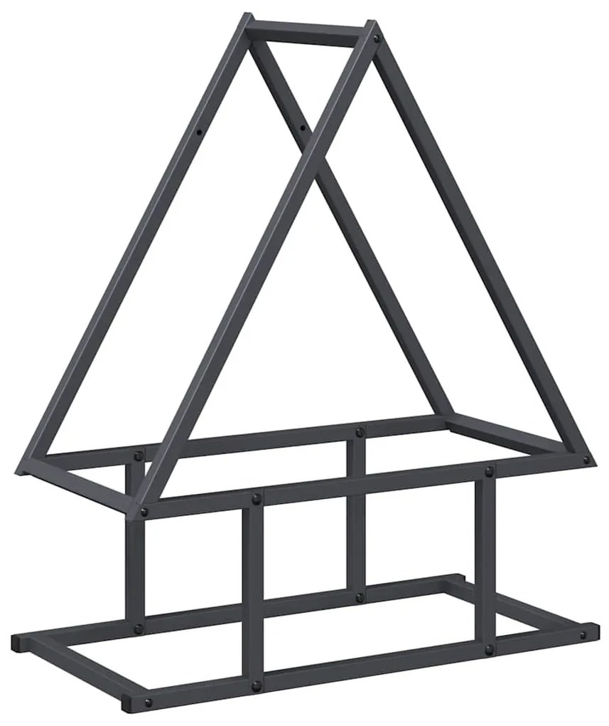 antracitszürke hidegen hengerelt acél tűzifatároló 50x25x60 cm
