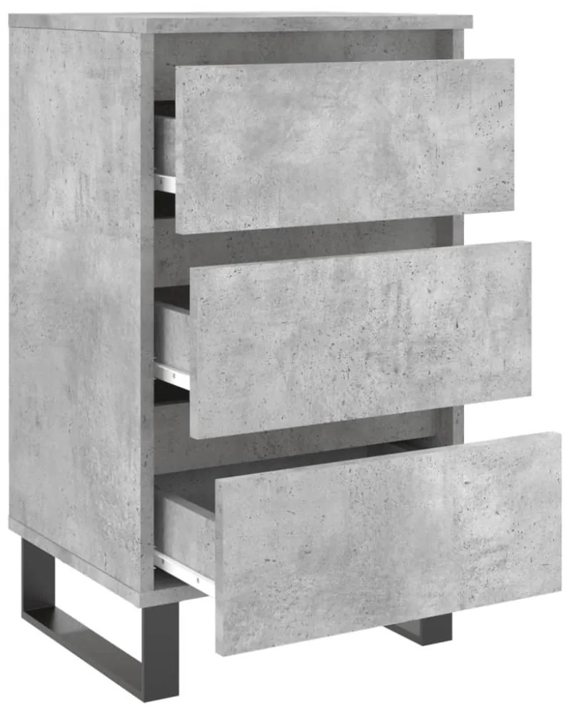 2 db betonszürke szerelt fa éjjeliszekrény 40x35x69 cm