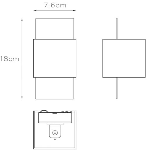 Lucide 23208/31/30 - Fali lámpa CUBO 1xG9/40W/230V fekete