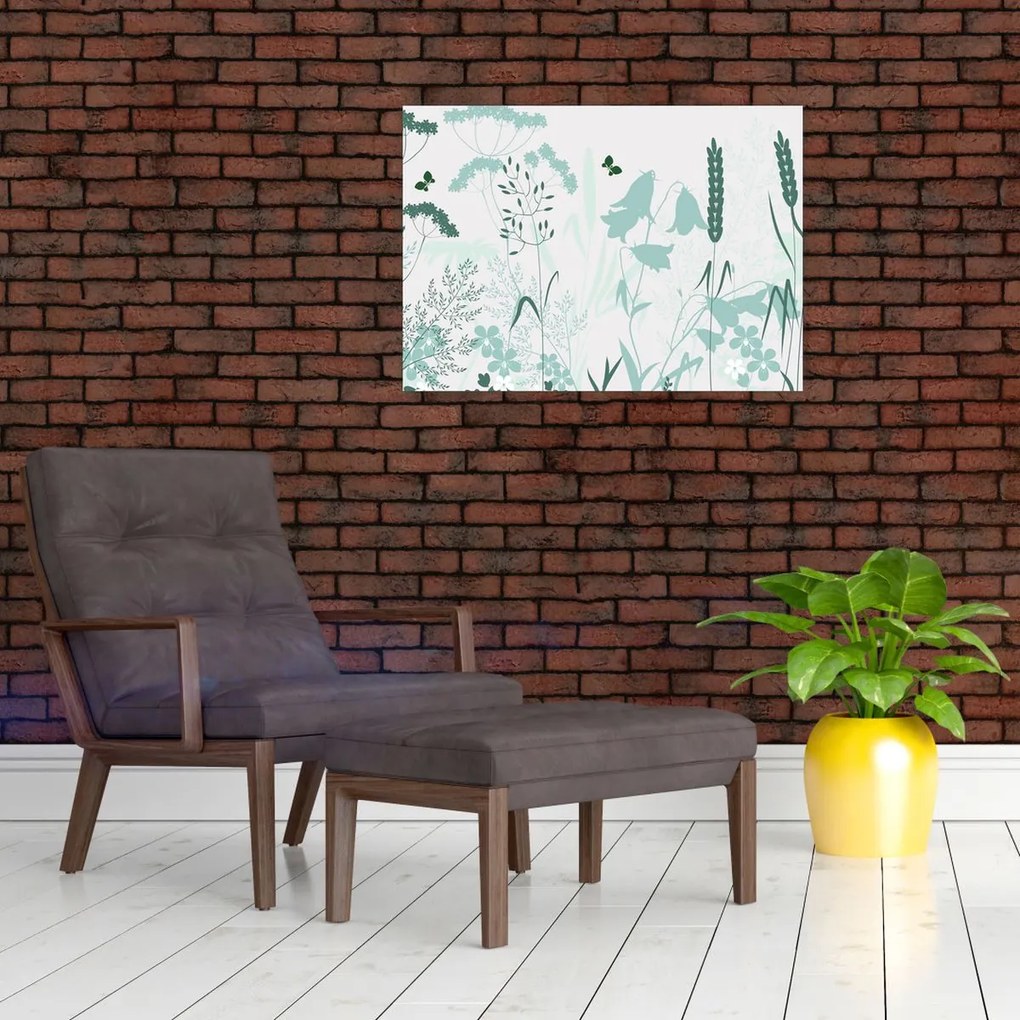 Üveg kép - rét vektor (70x50 cm)