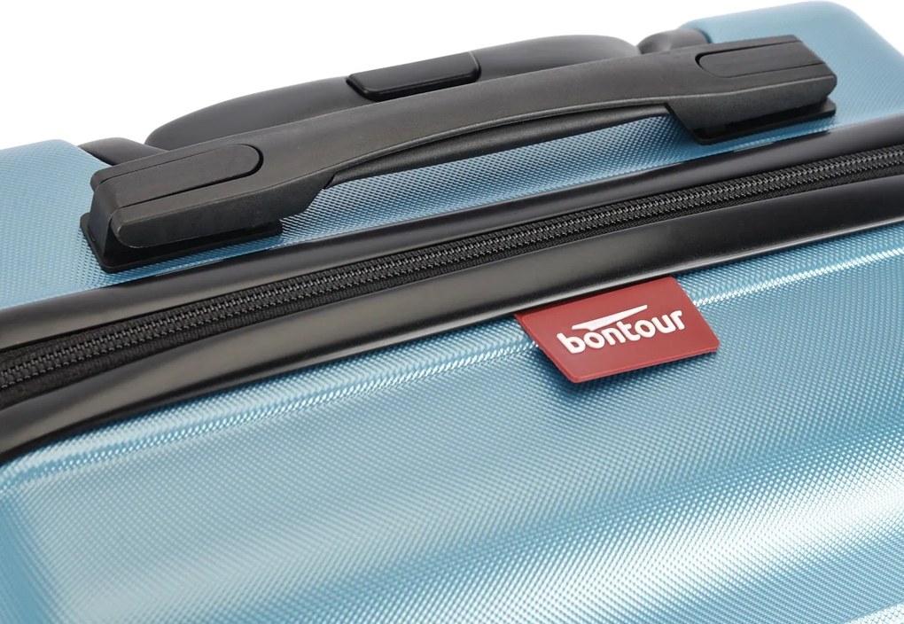 BONTOUR “spinner” nagy duplakerekes gurulós bőrönd, jégkék
