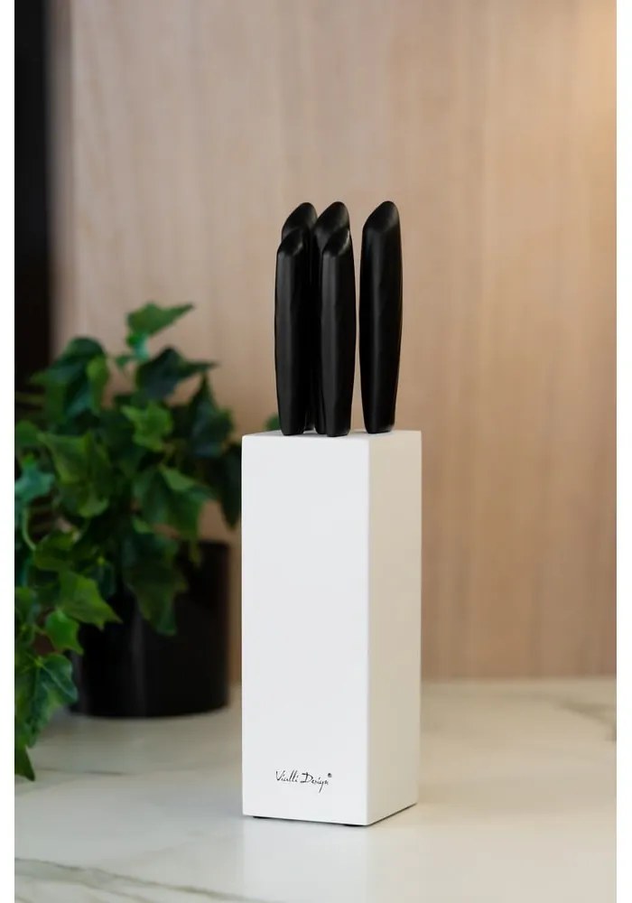 Caro 5 db-os késkészlet fehér tartóban - Vialli Design