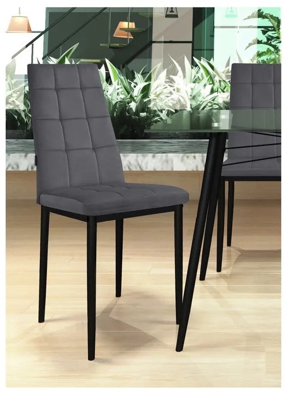 Antracitszürke bársony étkezőszék szett 2 db-os Becca – Støraa