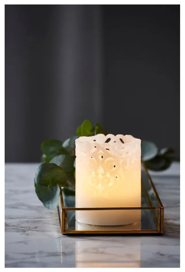 Clary fehér LED viaszgyertya, magasság 10 cm - Star Trading