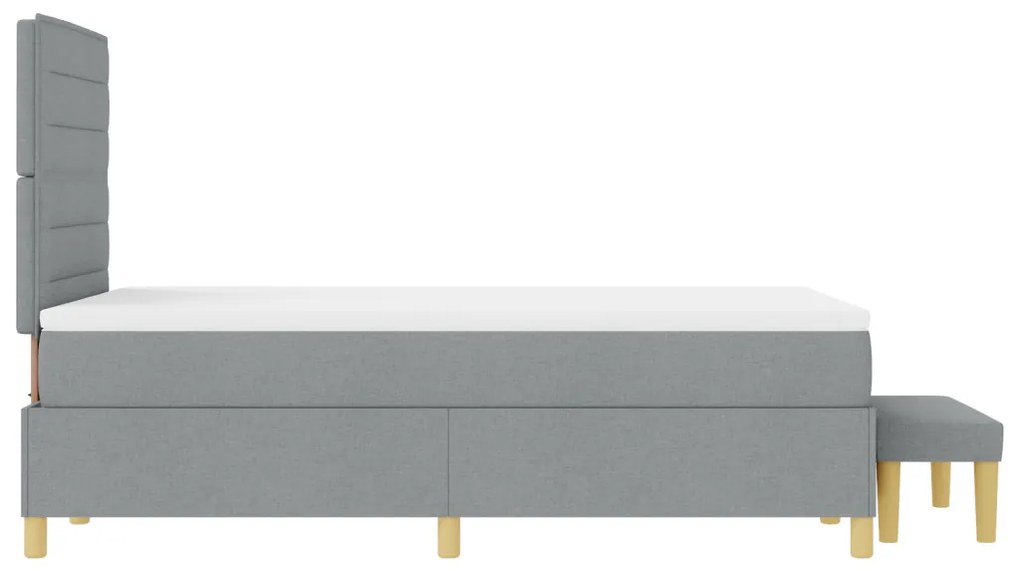 Boxspring Ágy Matraccal és Pad Light Grey 120x200 cm Szövet