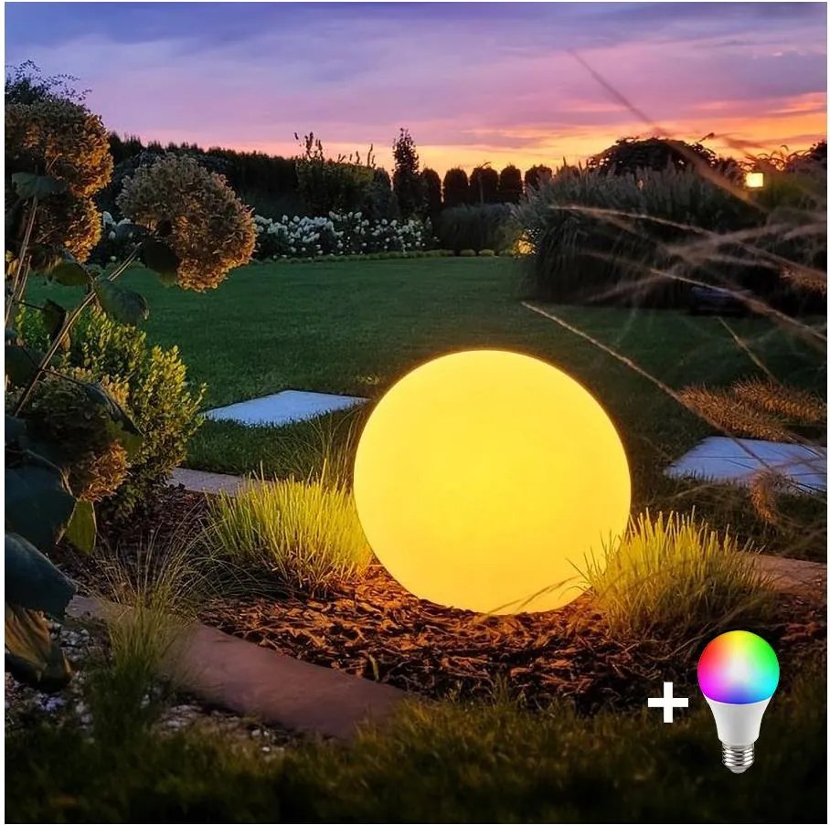LED RGBW dimmelhető kültéri lámpa GLOBO 1xE27/12W/230V átm. 60 cm IP44