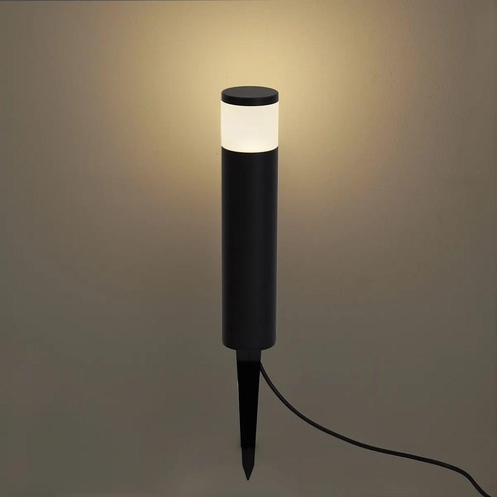 Modern kültéri oszlop lámpa 12V fekete LED-del IP65 - Voltaire Palo