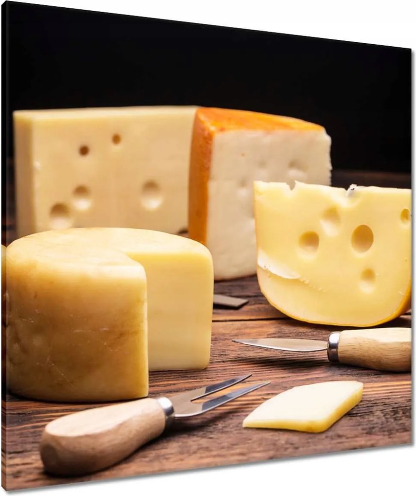 Vászonkép 80x80 Sárga sajt kóstoláshoz