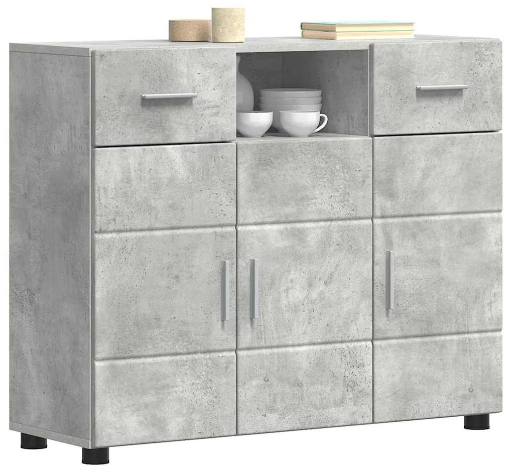 Széf fiókkal tárolóval Beton szürke 88.5 x 30.5 x 73 cm Faanyag