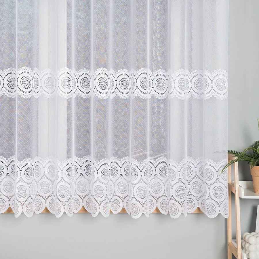 Jacquard függöny méteráru 170cm Kerekek rövid 0,5m boho stílusos 0,5m