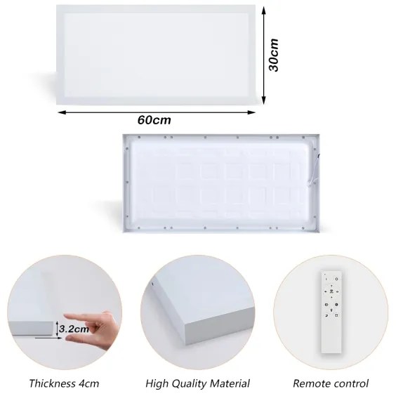 Brilagi - FRAME SMART fényerőszabályozható LED lámpatest 30W/230V fehér IP44 + távirányító